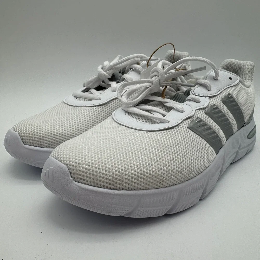Adidas Cloudfoam Flex Lace Running Shoes White Gray Women's Size 9‎ NEW